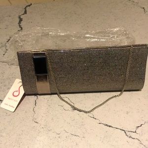 Cute Glitter Party Clutch - Grey/ Pewter